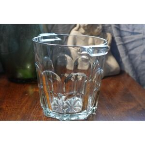 Vintage‎ crystal glass ice bucket with handles